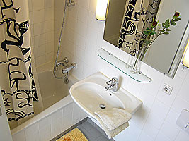 the bathroom with large bathtub